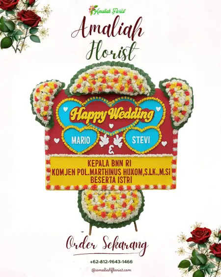 Papan Bunga Pernikahan Sapikerep